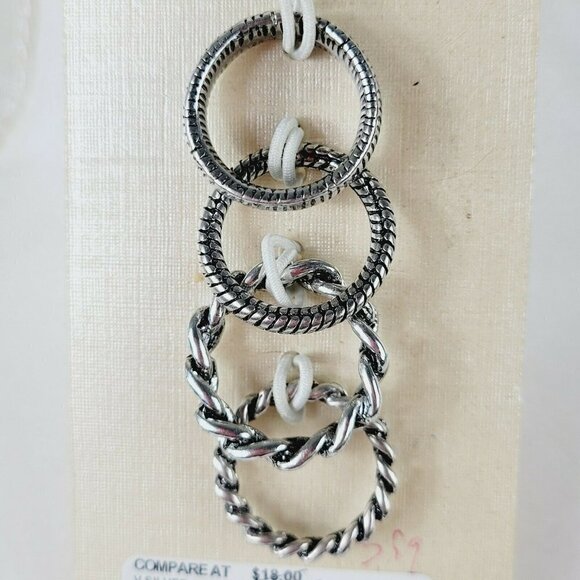 Cato 4 Piece Ring Set Size 7 Antiqued Silver Tone Set of 4 Band Rings New - Picture 1 of 6